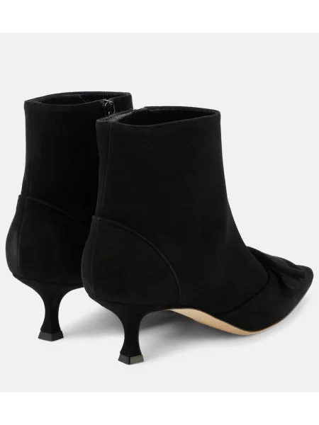 Cizme scurte Manolo Blahnik din piele de căprioară negru