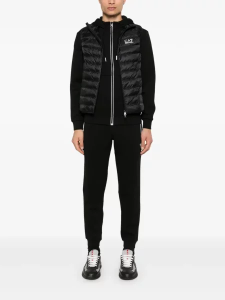 Bėgimas kelnės Ea7 Emporio Armani su autografu juoda