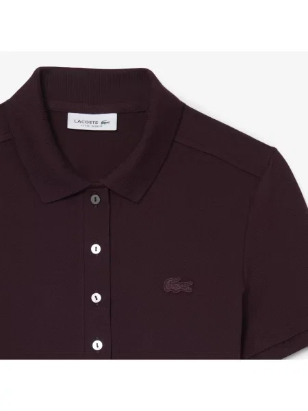 Lacoste Koszulka Polo Slim Fit Z Elastycznego Piqué Bordowa