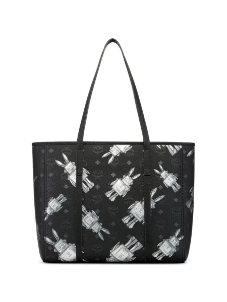 Geantă shopper Mcm cu imagine negru