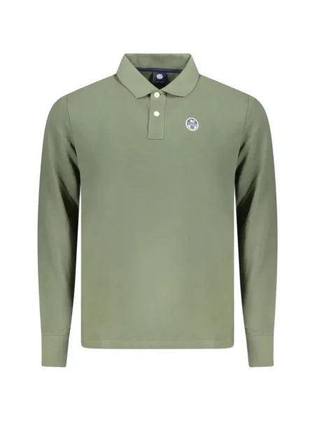 Lung tricou polo North Sails cu autograf verde