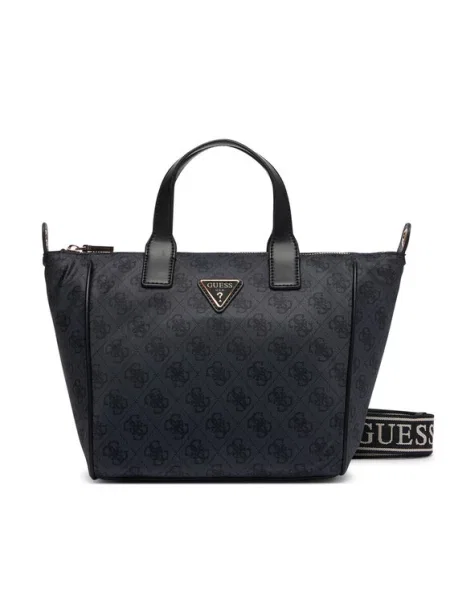 Geantă Guess Adrian Logo Travel Gri închis negru
