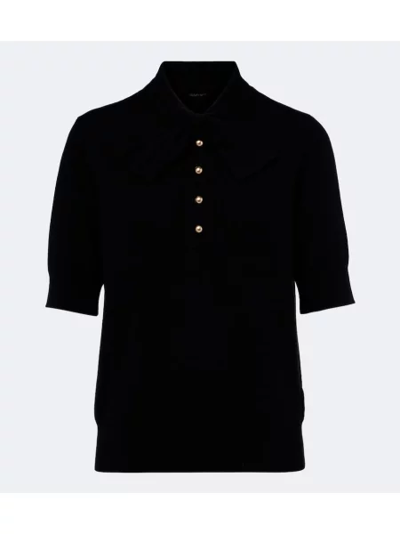 Tricou polo Jardin Des Orangers de lână negru