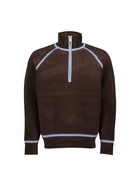 Sweter Drole De Monsieur wełniany brązowy