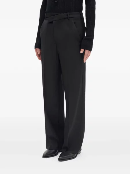 Vlněné zavinovací kalhoty Ann Demeulemeester černé