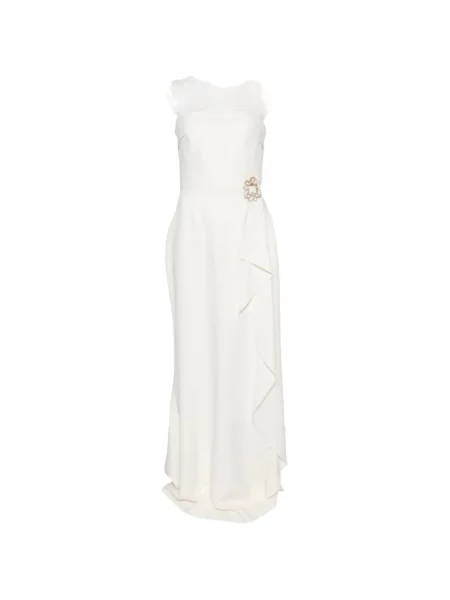 Rochie maxi Elie Saab fără bretele alb