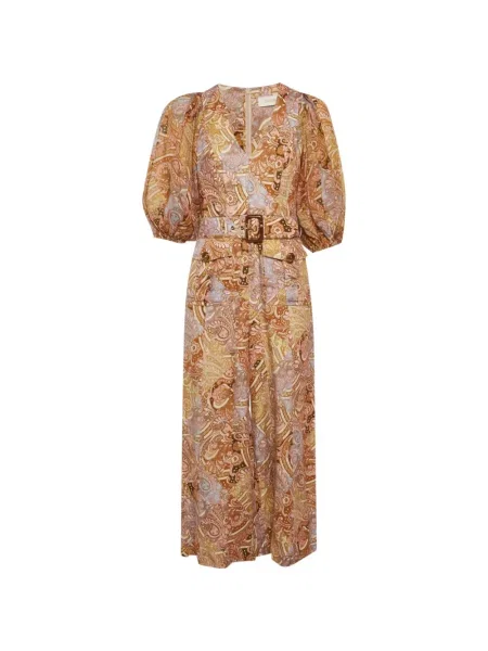 Salopetă Zimmermann cu imagine cu model paisley portocaliu