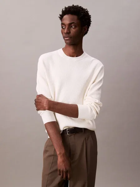 Calvin Klein Pulover Écru alb