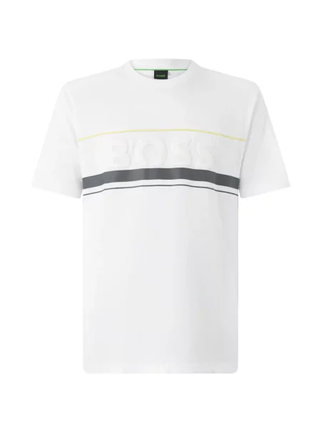 Tricou Boss cu autograf alb