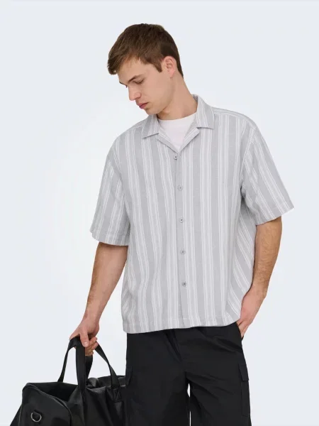 Only & Sons Cămașă ONSWalker gri alb