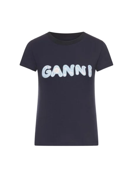 Koszulka Ganni z logo czarna