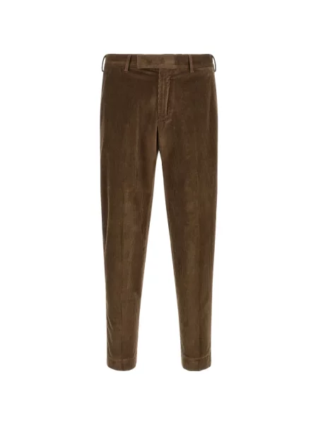 Pantaloni Pt Torino de catifea cord maro