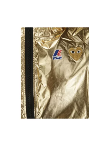 Kurtka Comme Des Garcons Play z kapturem w serca żółta