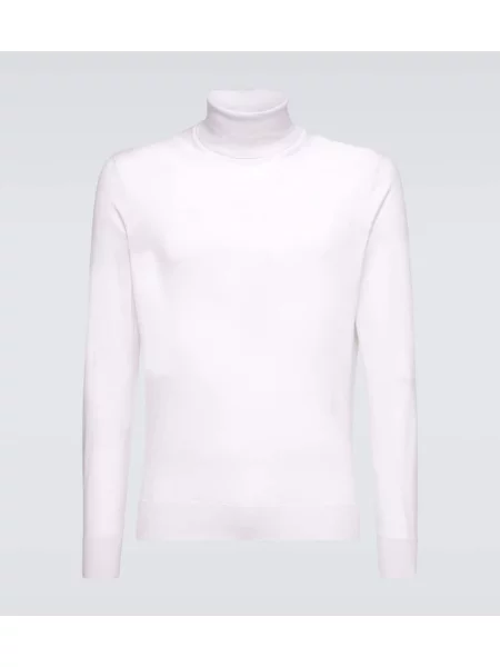 Jedwabny golf golf Zegna biały