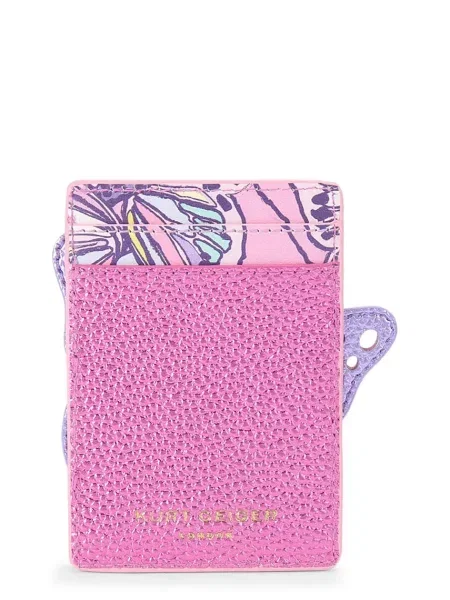 Kurt Geiger London etui na karty skórzane różowy