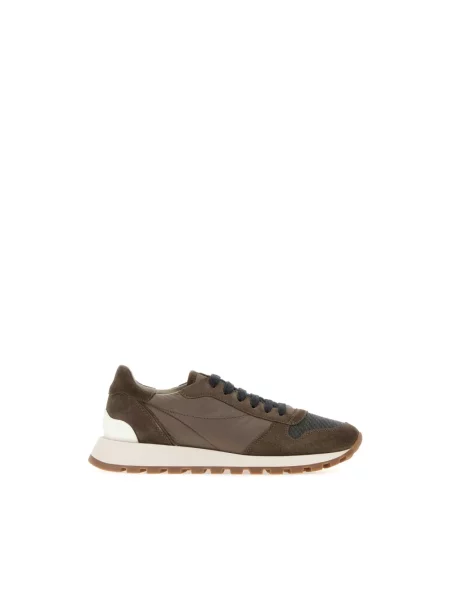 Sneakersy Brunello Cucinelli skórzane brązowe