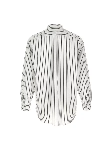 Koszula Comme Des Garcons w paski z paskiem biała