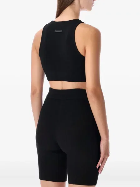 Briaunotas marškinėliai be rankovių Fear Of God Essentials juoda