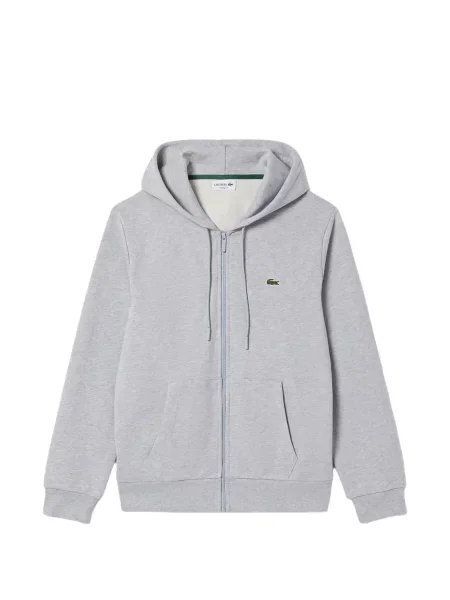 Mikina s kapucňou Lacoste sivá