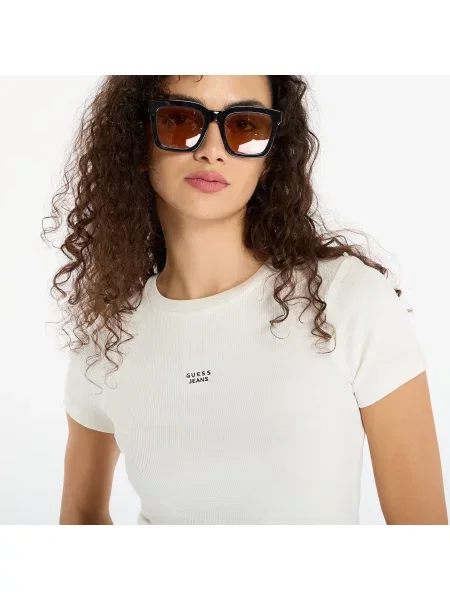 Тениска Guess Jeans дамска бежово
