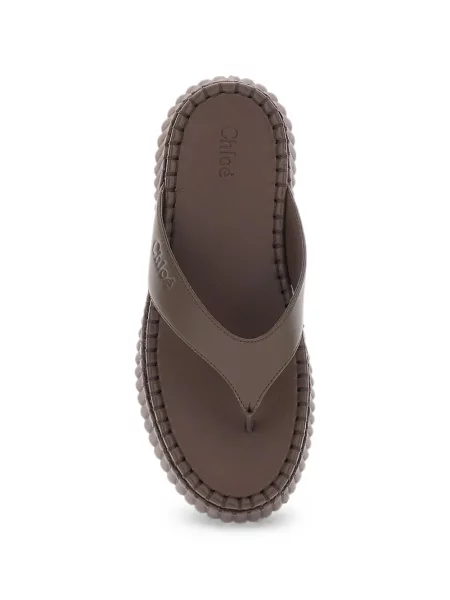 Chiloți tanga Chloé cu platformă maro