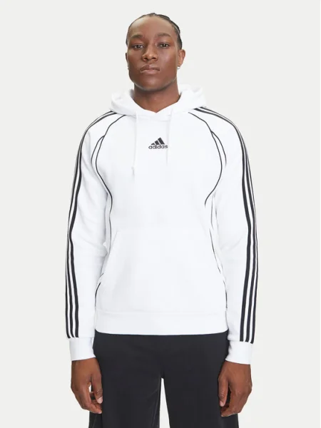 Суичър с качулка Adidas с качулка с апликация бяло