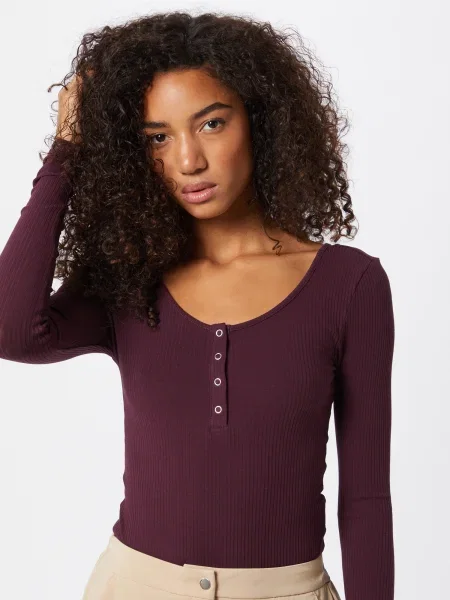 PIECES Tricou Kitte vin roșu
