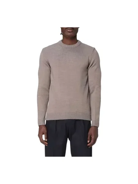 Sweter Zanone wełniany brązowy