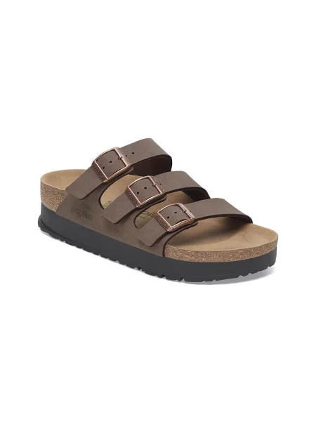 Birkenstock Florida III PAP Flex Platform Birko-Flor Birkibuc Narrow Fit Kobiety Sandały Birkenstock Size: brązowy