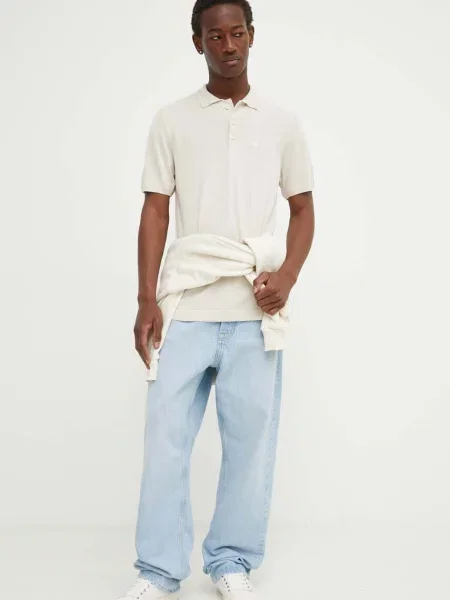Поло G-Star Raw однотонне бежевий