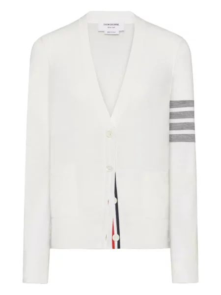 Cardigan Thom Browne de lână alb