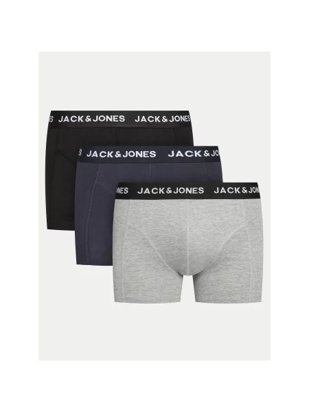 JACK & JONES Boksarice ANTHONY mornarska / pegasto siva / črna bela