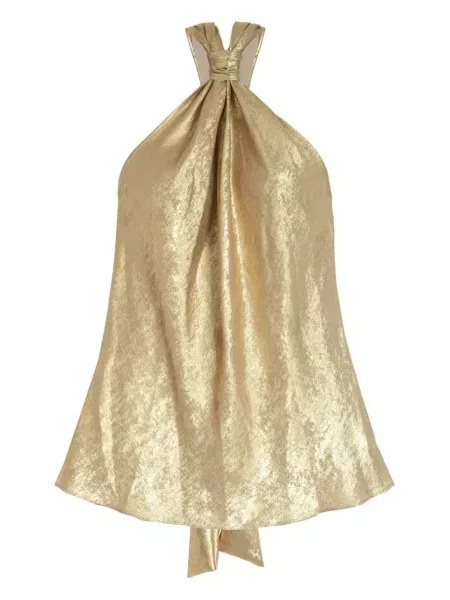 Top Isolda z dekoltem halter złoty