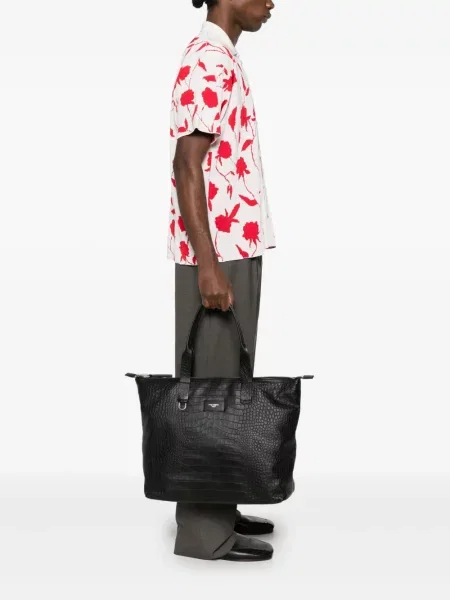 Δερμάτινη τσάντα Dolce & Gabbana μαύρο