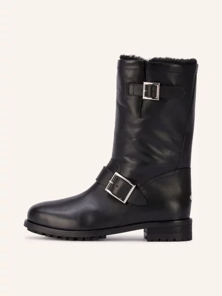 Jimmy Choo Botki Motocyklowe schwarz czarne