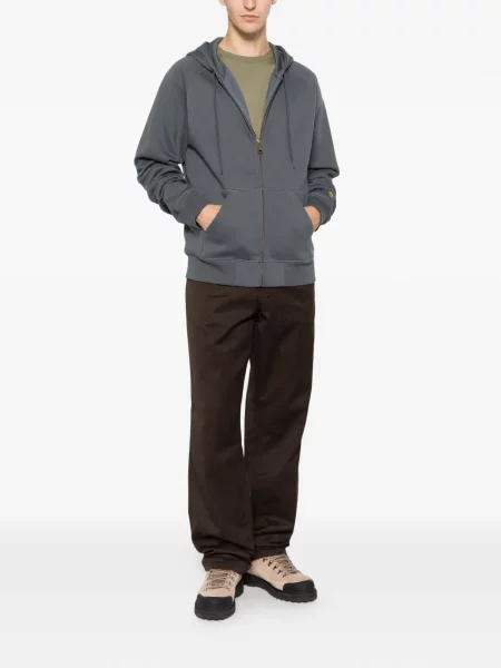 Суичър с качулка Carhartt Wip бродиран сиво