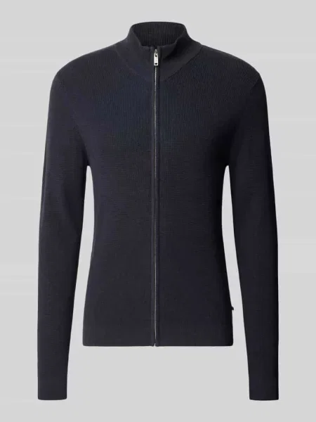 Kurtka z dzianiny o kroju slim fit ze stójką model ‘Alagoon’ Matinique granatowa
