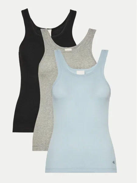 Calvin Klein Underwear Комплект 3 блузи без ръкави Цветен сиво