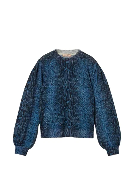 Pulover Twinset de lână cu imagine albastru