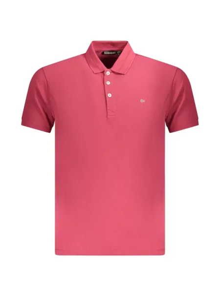 Tricou polo Napapijri cu broderie roz