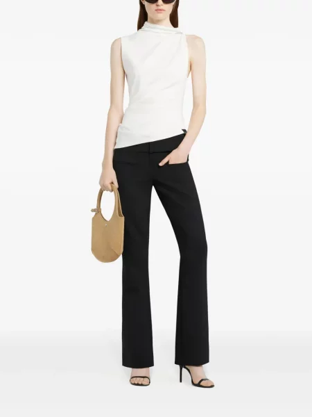 Top Courreges drapat alb