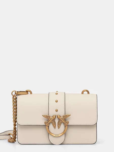 Mała mały torebka skórzana Pinko skórzana biała