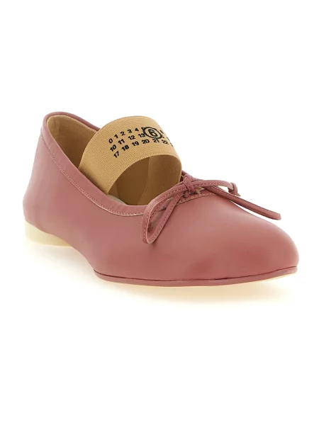 Balerinki Mm6 Maison Margiela skórzane różowe