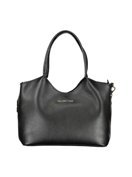 Lniana shopperka Valentino By Mario Valentino czarna