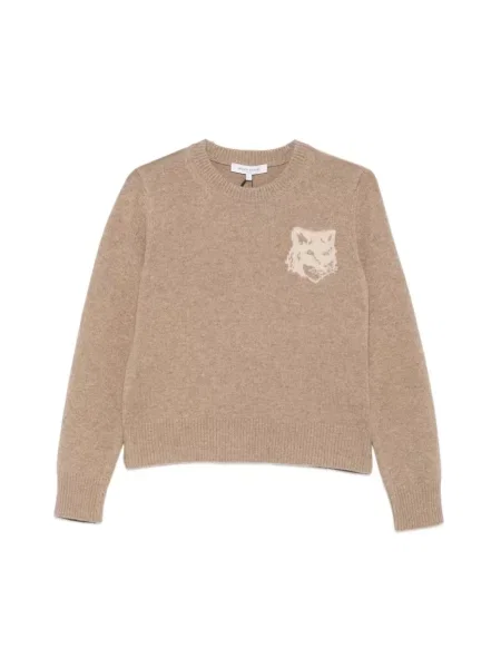 Bluza Maison Kitsune wełniana beżowa