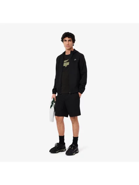 Lacoste T-Shirt Z Okrągłym Dekoltem Z Nadrukiem Regular Fit czarny