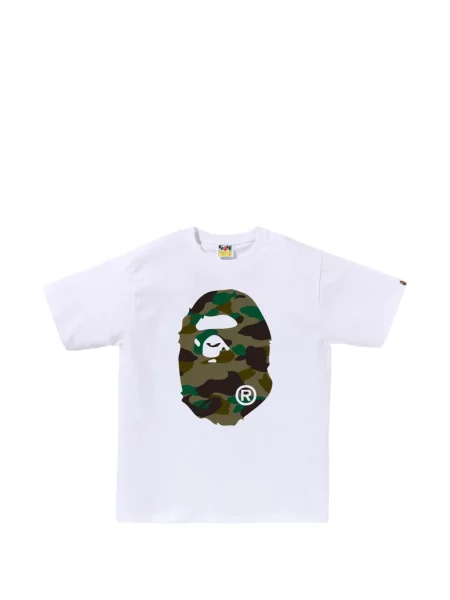Tricou A Bathing Ape® cu imagine cu model camuflaj alb