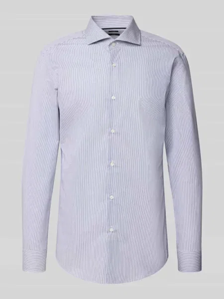 Koszula biznesowa o kroju slim fit z czystej bawełny Boss niebieska