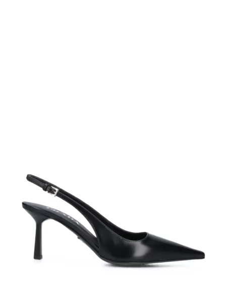 Pantofi cu toc Prada din piele slingback negru