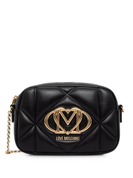 Matlasat geantă Love Moschino cu autograf negru